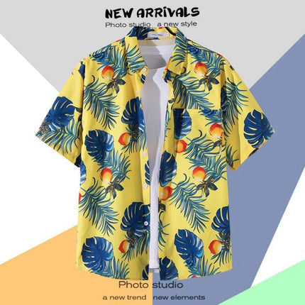 Men Fashion Hawaiian Floral Beach Shirt - Shirt - oufisun - Mad Fly Essentials