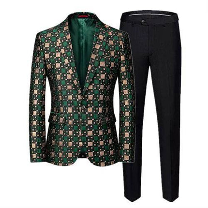 Men Fashion Jacquard Wedding Banquet Party Suit Blazer - Blazer - Maple King - Mad Fly Essentials