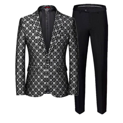 Men Fashion Jacquard Wedding Banquet Party Suit Blazer - Blazer - Maple King - Mad Fly Essentials
