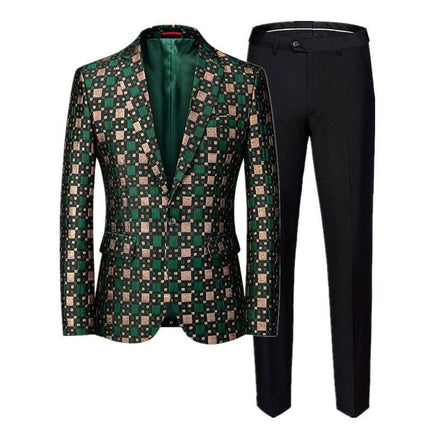 Men Fashion Jacquard Wedding Banquet Party Suit Blazer - Blazer - Maple King - Mad Fly Essentials