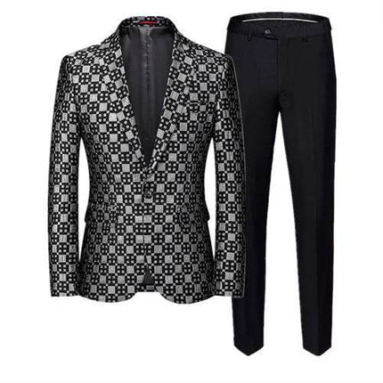 Men Fashion Jacquard Wedding Banquet Party Suit Blazer - Blazer - Maple King - Mad Fly Essentials