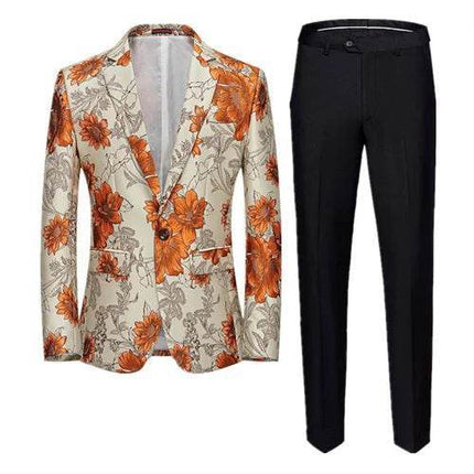 Men Fashion Jacquard Wedding Banquet Party Suit Blazer - Blazer - Maple King - Mad Fly Essentials