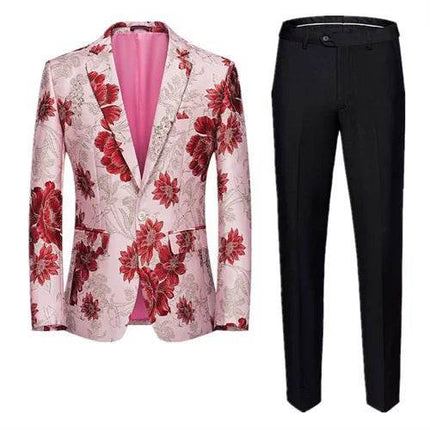 Men Fashion Jacquard Wedding Banquet Party Suit Blazer - Blazer - Maple King - Mad Fly Essentials
