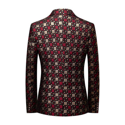Men Fashion Jacquard Wedding Banquet Party Suit Blazer - Blazer - Maple King - Mad Fly Essentials