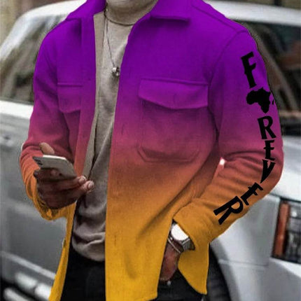 Men Fashion Long Gradient Brown Jacket - Mad Fly Essentials