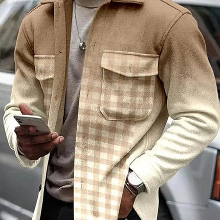 Men Fashion Long Gradient Brown Jacket - Jacket - TrendSetter - Mad Fly Essentials