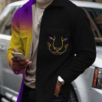 Men Fashion Long Gradient Brown Jacket - Jacket - TrendSetter - Mad Fly Essentials