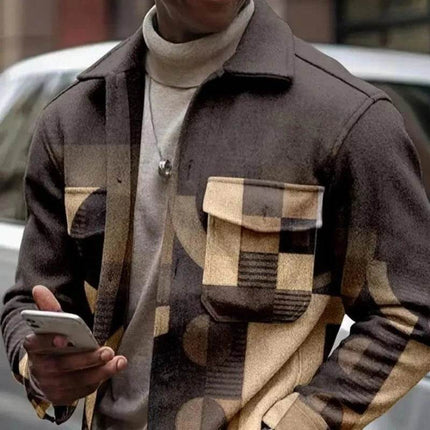 Men Fashion Long Gradient Brown Jacket - Jacket - TrendSetter - Mad Fly Essentials