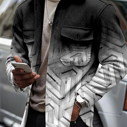 Men Fashion Long Gradient Brown Jacket - Jacket - TrendSetter - Mad Fly Essentials