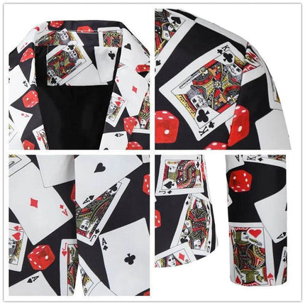 Men Fashion Poker Player 3D Party Costume Blazer - Blazer - Maple King - Mad Fly Essentials