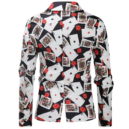 Men Fashion Poker Player 3D Party Costume Blazer - Blazer - Maple King - Mad Fly Essentials