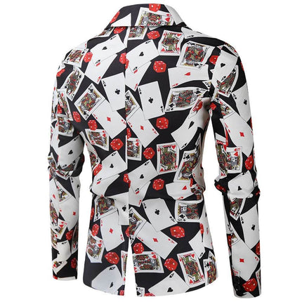 Men Fashion Poker Player 3D Party Costume Blazer - Blazer - Maple King - Mad Fly Essentials