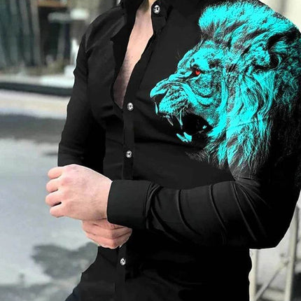 Men Fashion Purple Blue Starry Sky Lapel Party Shirt - Shirt - BC - Mad Fly Essentials