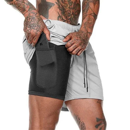 Men Fitness Running Double-deck Shorts - Mad Fly Essentials