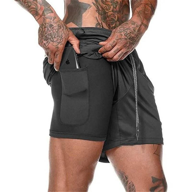 Men Fitness Running Double-deck Shorts - Mad Fly Essentials
