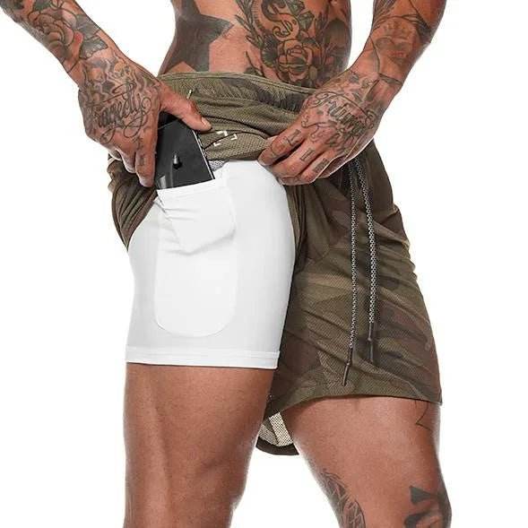 Men Fitness Running Double-deck Shorts - Mad Fly Essentials