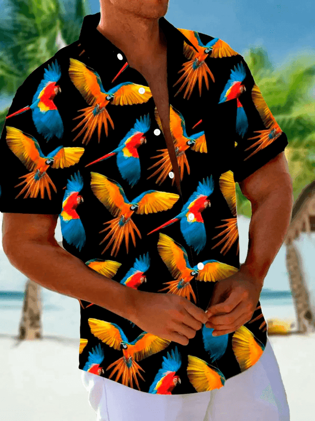 Men Flamingo Parrot 3D Animal Shirt - Mad Fly Essentials