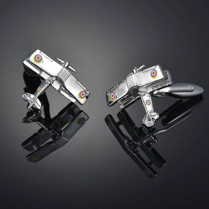 French Shirt Sleeve Aircraft Cufflinks Men Accessories - Men Accessories - MeMolissa - Mad Fly Essentials