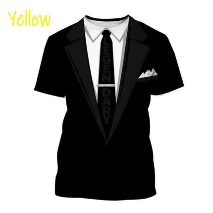 Men Funny 3D Tuxedo Graphic Bow Shirts - Mad Fly Essentials