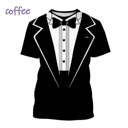 Men Funny 3D Tuxedo Graphic Bow Shirt - Shirt - TrendSetter - Mad Fly Essentials