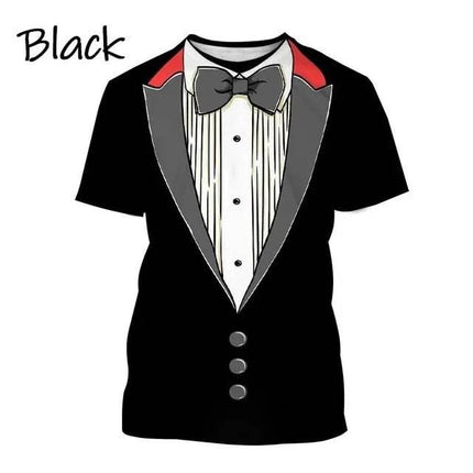 Men Funny 3D Tuxedo Graphic Bow Shirt - Shirt - TrendSetter - Mad Fly Essentials