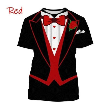 Men Funny 3D Tuxedo Graphic Bow Shirt - Shirt - TrendSetter - Mad Fly Essentials