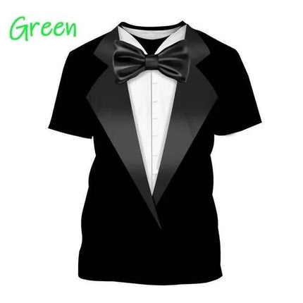 Men Funny 3D Tuxedo Graphic Bow Shirt - Shirt - TrendSetter - Mad Fly Essentials