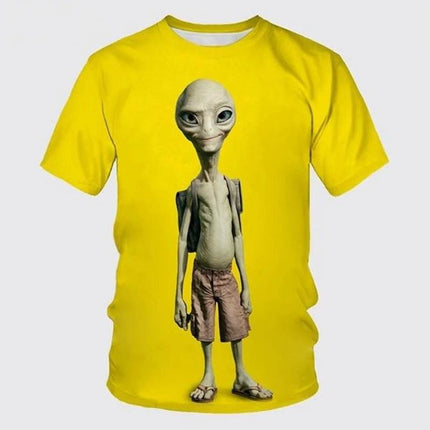 Men Funny Alien 3D Short - sleeved Shirt - Shirt - TrendSetter - Mad Fly Essentials