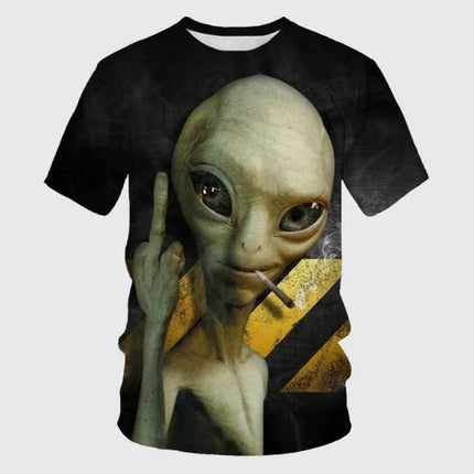 Men Funny Alien 3D Short - sleeved Shirt - Shirt - TrendSetter - Mad Fly Essentials