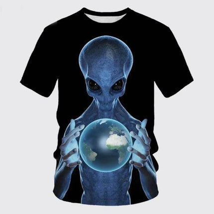 Men Funny Alien 3D Short - sleeved Shirt - Shirt - TrendSetter - Mad Fly Essentials