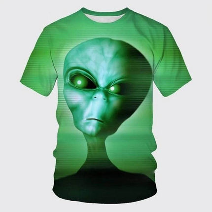 Men Funny Alien 3D Short - sleeved Shirt - Shirt - TrendSetter - Mad Fly Essentials