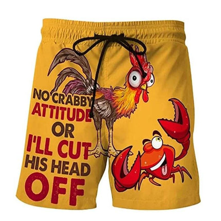 Men Funny Banana Crab Animal 3D Boardshorts - Boardshorts - Beach Fellow - Mad Fly Essentials