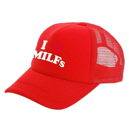Men Funny I Love MILFS Trucker Cap Hat - Hat - heatboywade - Mad Fly Essentials