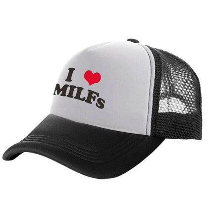 Men Funny I Love MILFS Trucker Cap Hat - Hat - heatboywade - Mad Fly Essentials