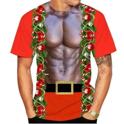 Men Funny Seasonal 3D Muscle Shirt - Shirt - Nifineo - Mad Fly Essentials