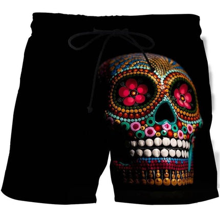 Men Funny Skull 3D Boardshorts - Boardshorts - Beach Fellow - Mad Fly Essentials