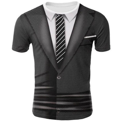 Men Funny Suit Graphic 3D Casual Shirt - Shirt - oufisun - Mad Fly Essentials