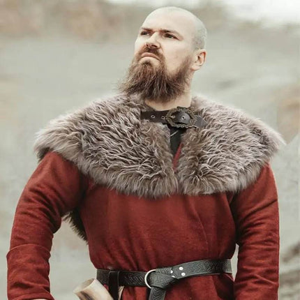 Men Fur Collar Viking Cloak Medieval Costume - Costume - HaiCospl - Mad Fly Essentials