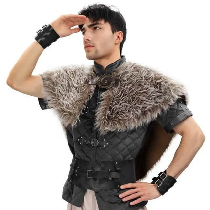 Men Fur Collar Viking Cloak Medieval Costume - Costume - HaiCospl - Mad Fly Essentials