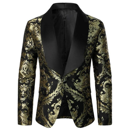 Men Gold Business Casual Jacket Blazer - Mad Fly Essentials