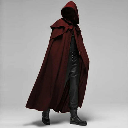 Men Gothic Medieval Hooded Carnival Cloak Costume - Mad Fly Essentials
