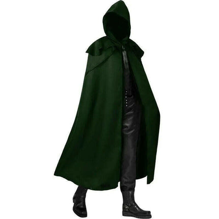 Men Gothic Medieval Hooded Carnival Cloak Costume - Mad Fly Essentials