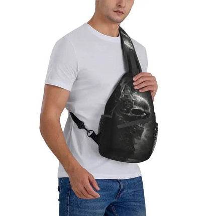 Men Gothic Skeleton Crossbody Bag - Mad Fly Essentials