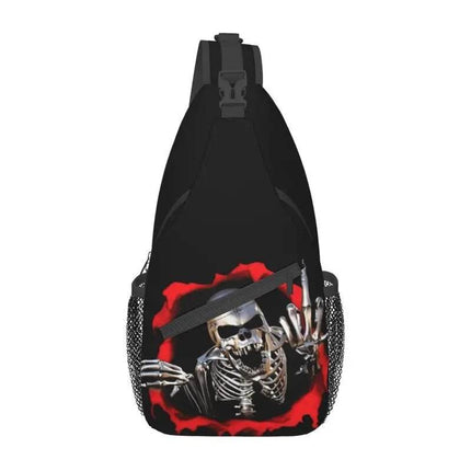 Men Gothic Skeleton Crossbody Bag - Crossbody Bag - heatboywade - Mad Fly Essentials