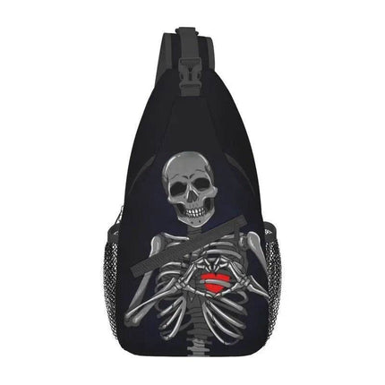 Men Gothic Skeleton Crossbody Bag - Crossbody Bag - heatboywade - Mad Fly Essentials