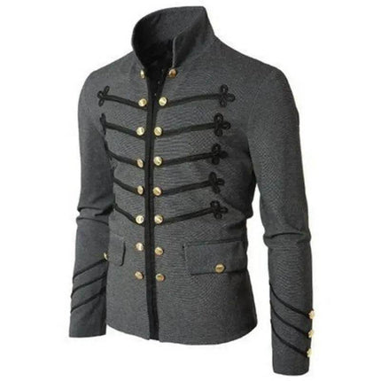 Men Gothic Steampunk Medieval Frock Jacket - Jacket - Cavalaria Costumes - Mad Fly Essentials