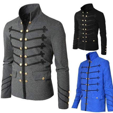 Men Gothic Steampunk Medieval Frock Jacket - Jacket - Cavalaria Costumes - Mad Fly Essentials