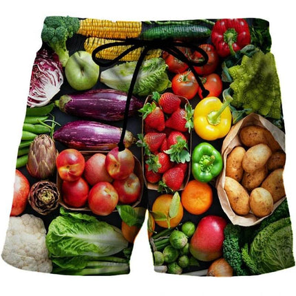 Men Gourmet Food 3D Graphic Boardshorts - Boardshorts - Beach Fellow - Mad Fly Essentials