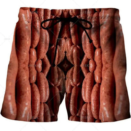 Men Gourmet Food 3D Graphic Boardshorts - Boardshorts - Beach Fellow - Mad Fly Essentials