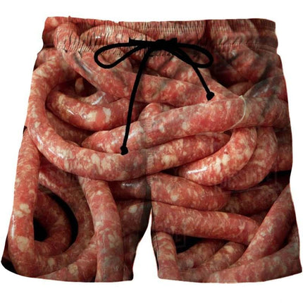 Men Gourmet Food 3D Graphic Boardshorts - Boardshorts - Beach Fellow - Mad Fly Essentials